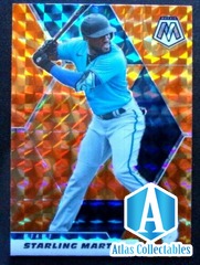 2021 Panini Mosaic Orange Prizm Starling Marte # 49